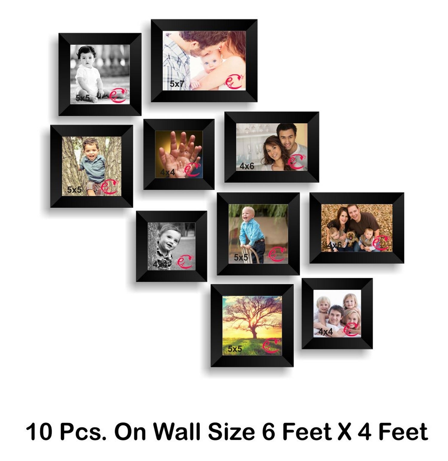 Memory Wall Collage Photo Frame Set of 10 individual photo frames Kafalo