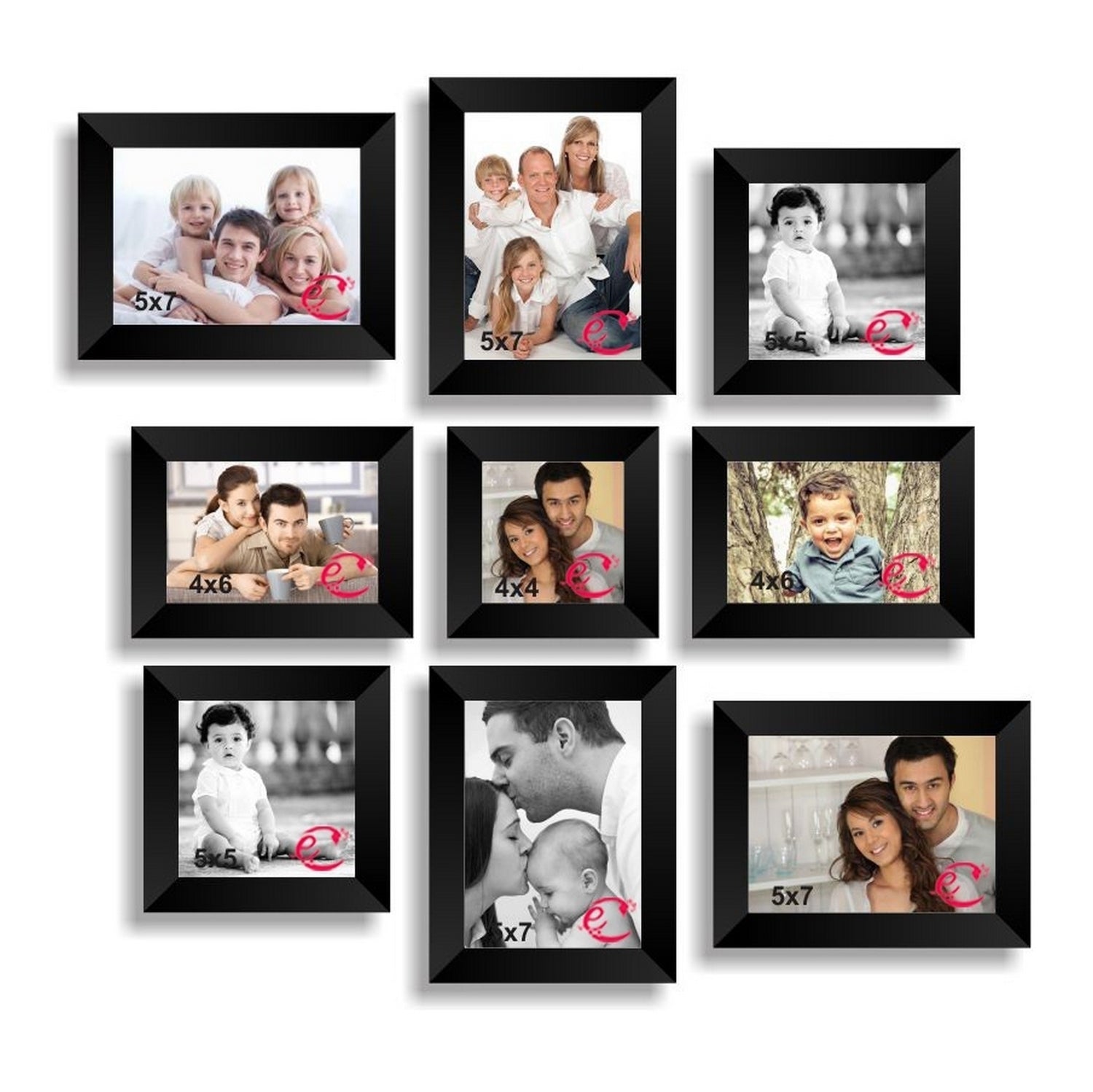Memory Wall Collage Photo Frame Set of 9 individual photo frames Kafalo