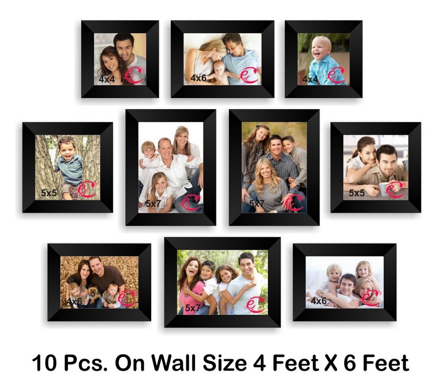 Memory Wall Collage Photo Frame Set of 10 individual photo frames Kafalo