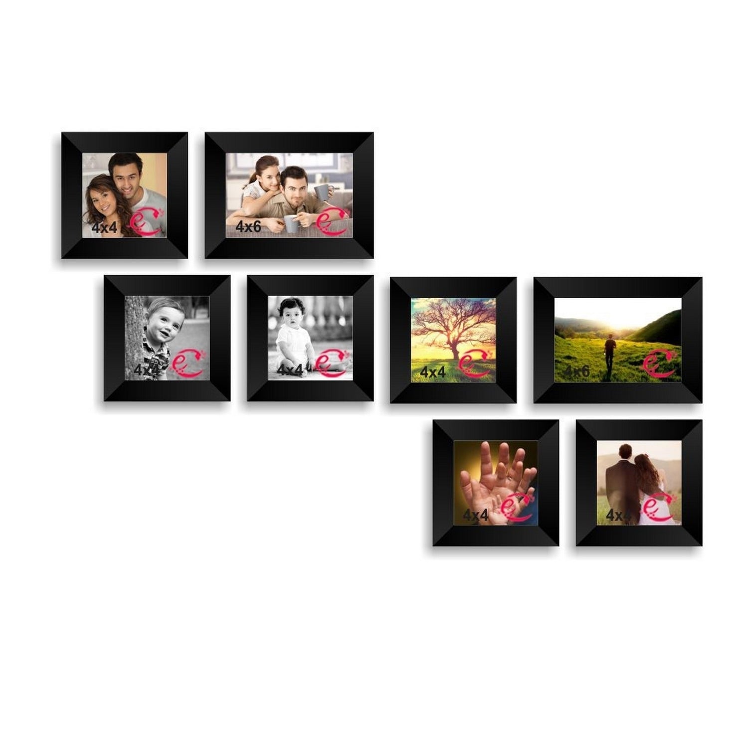 Memory Wall Collage Photo Frame Set of 8 individual photo frames Kafalo