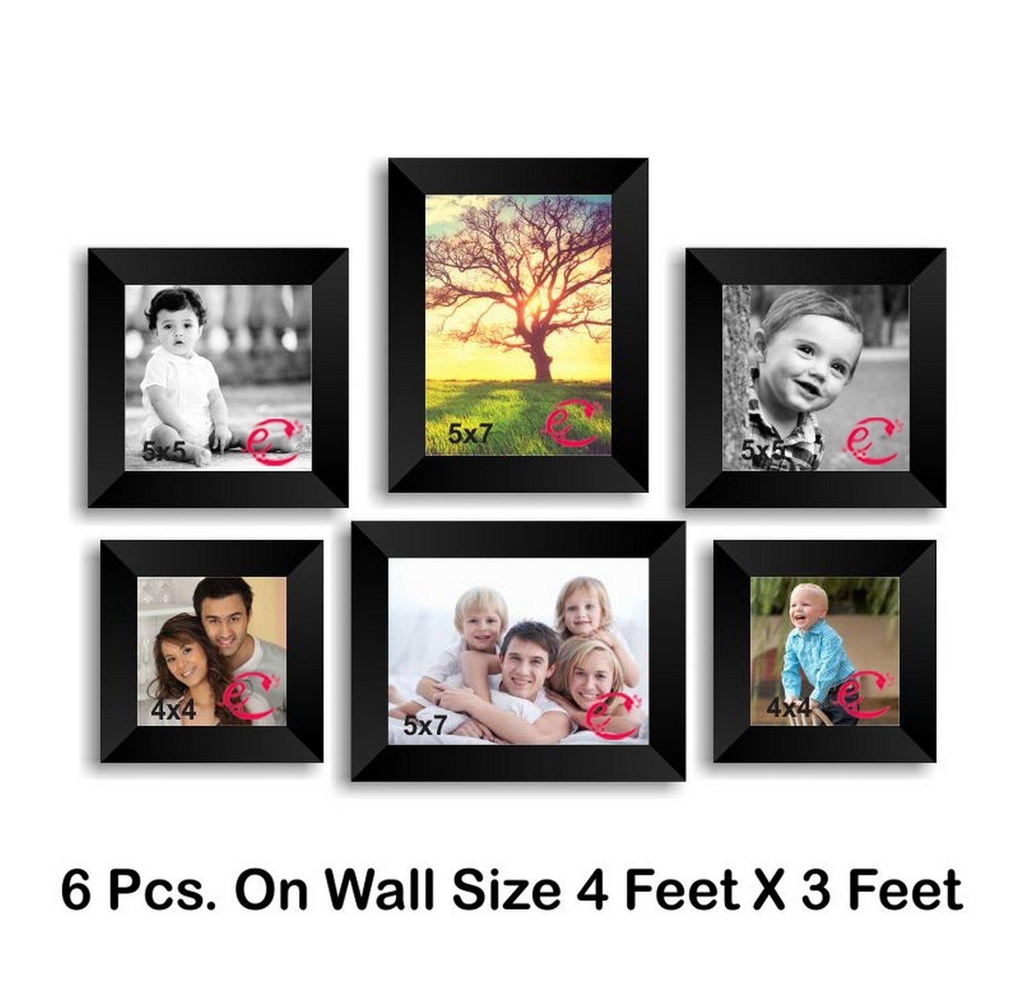 Memory Wall Collage Photo Frame Set of 6 individual photo frames Kafalo
