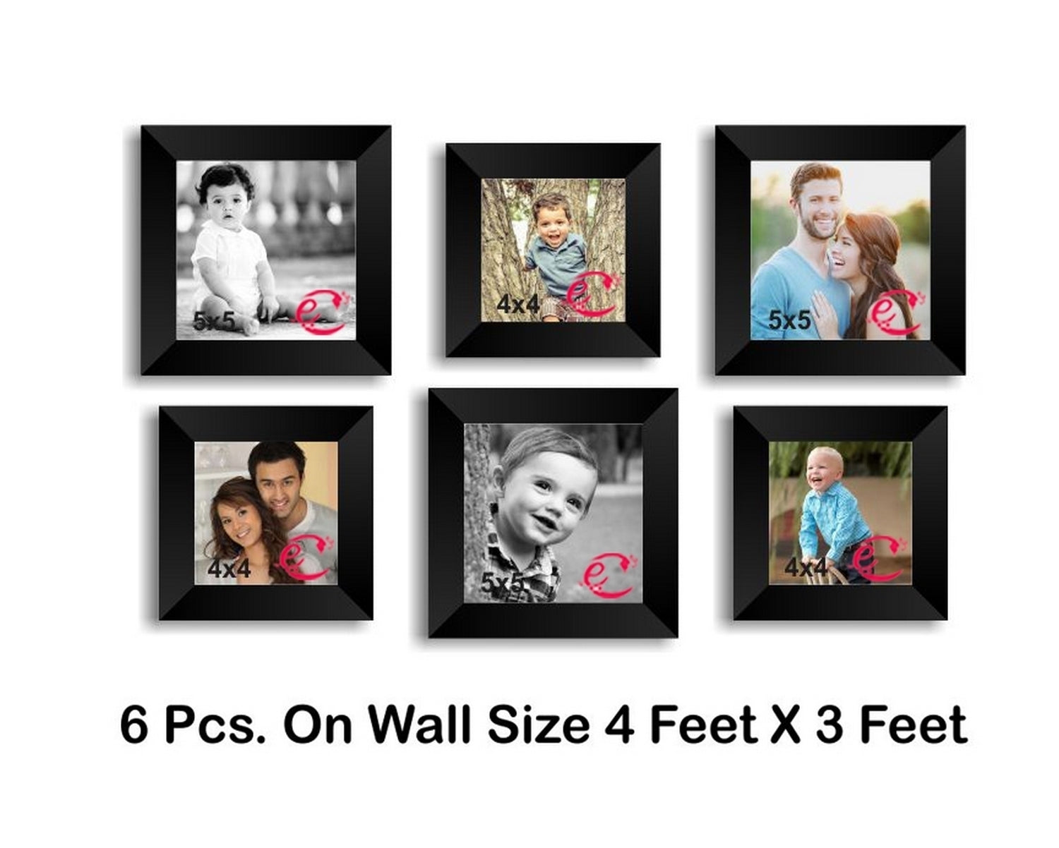 Memory Wall Collage Photo Frame Set of 6 individual photo frames Kafalo
