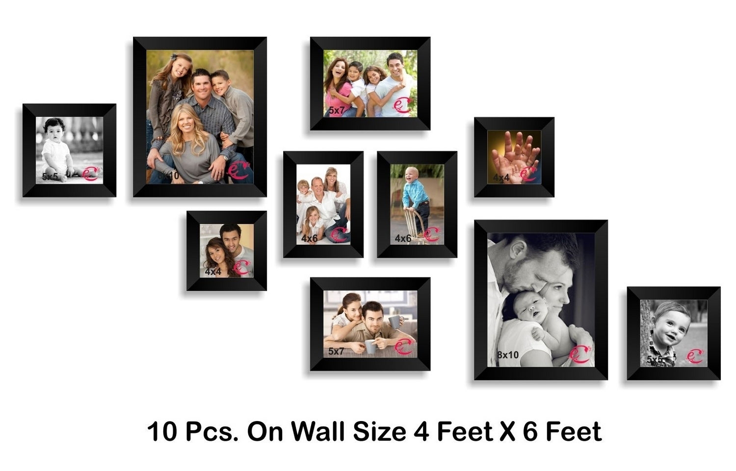 Memory Wall Collage Photo Frame Set of 10 individual photo frames Kafalo