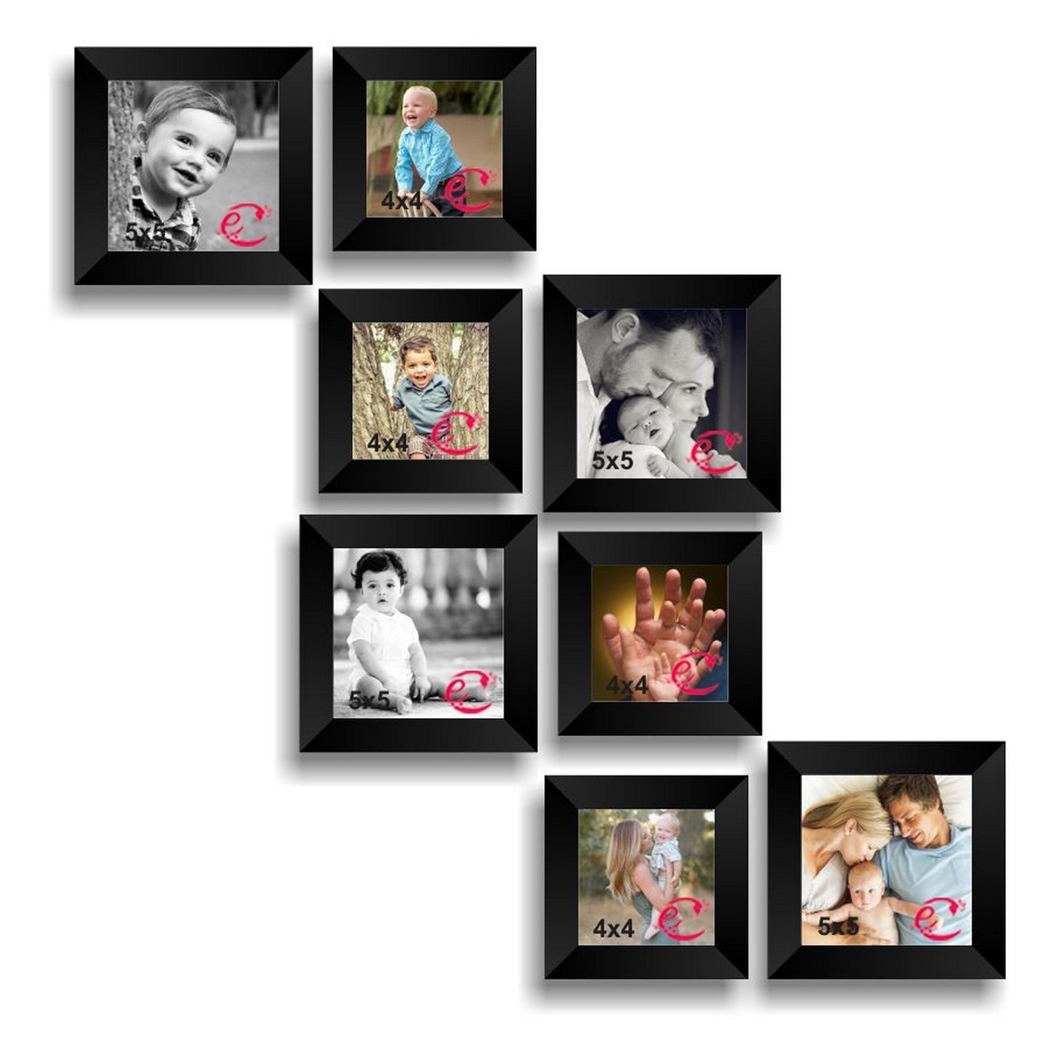 Memory Wall Collage Photo Frame Set of 8 individual photo frames Kafalo