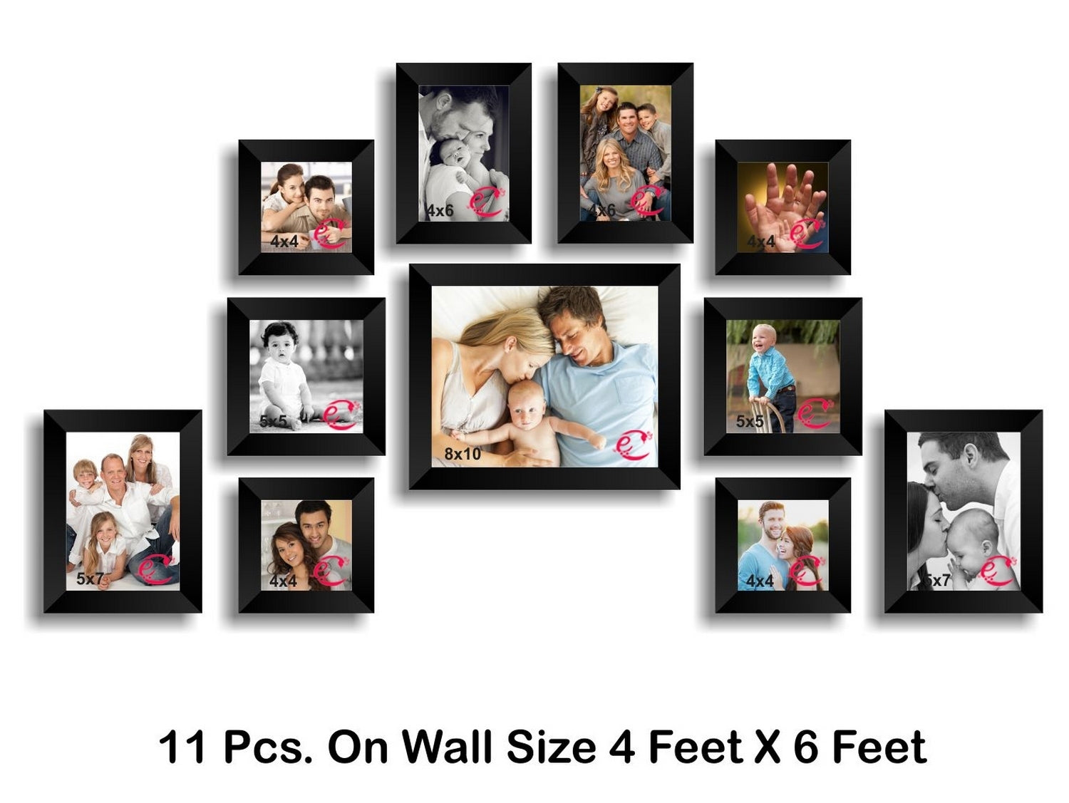 Memory Wall Collage Photo Frame Set of 11 individual photo frames Kafalo