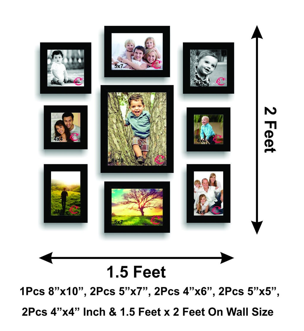Memory Wall Collage Photo Frame Set of 9 individual photo frames Kafalo