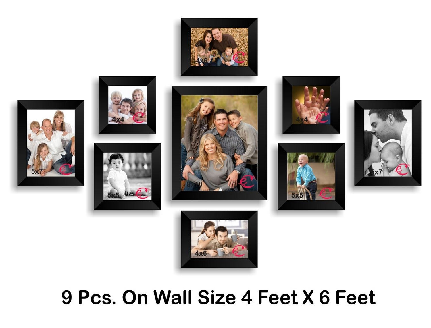 Memory Wall Collage Photo Frame Set of 9 individual photo frames Kafalo