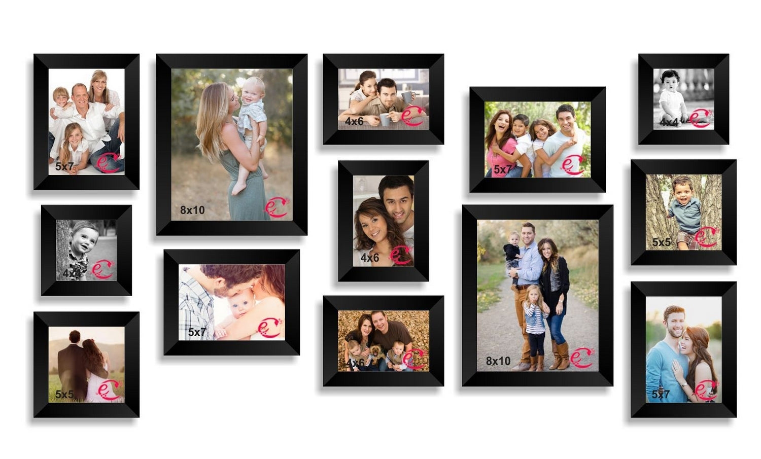 Memory Wall Collage Photo Frame Set of 13 individual photo frames Kafalo