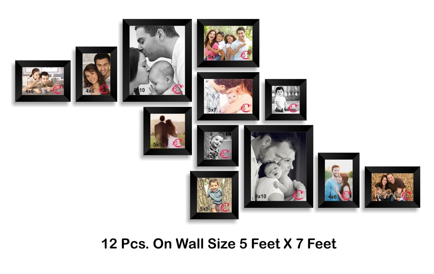 Memory Wall Collage Photo Frame Set of 12 individual photo frames Kafalo