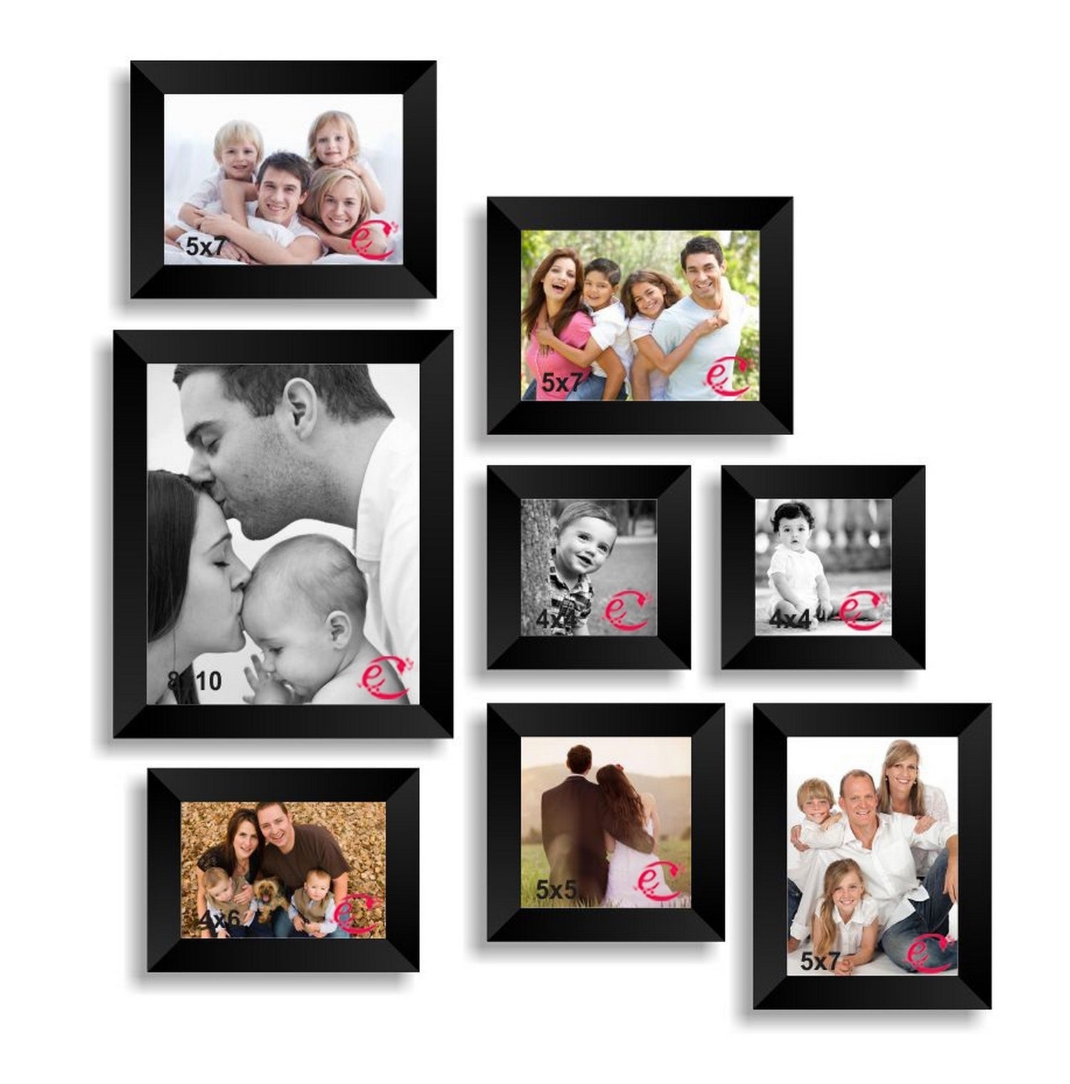 Memory Wall Collage Photo Frame Set of 8 individual photo frames Kafalo