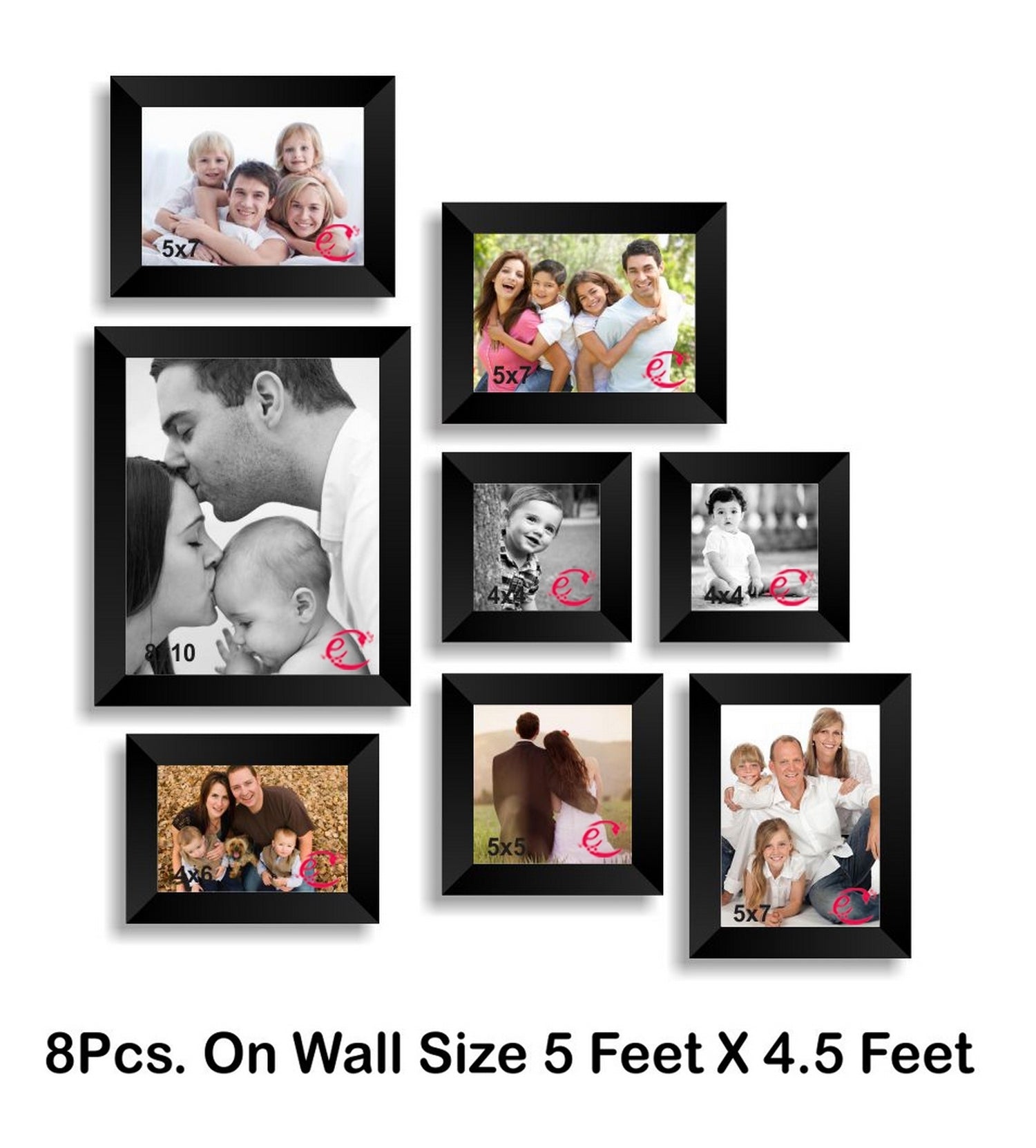 Memory Wall Collage Photo Frame Set of 8 individual photo frames Kafalo