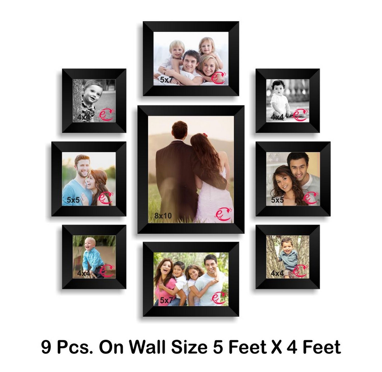 Memory Wall Collage Photo Frame Set of 9 individual photo frames Kafalo
