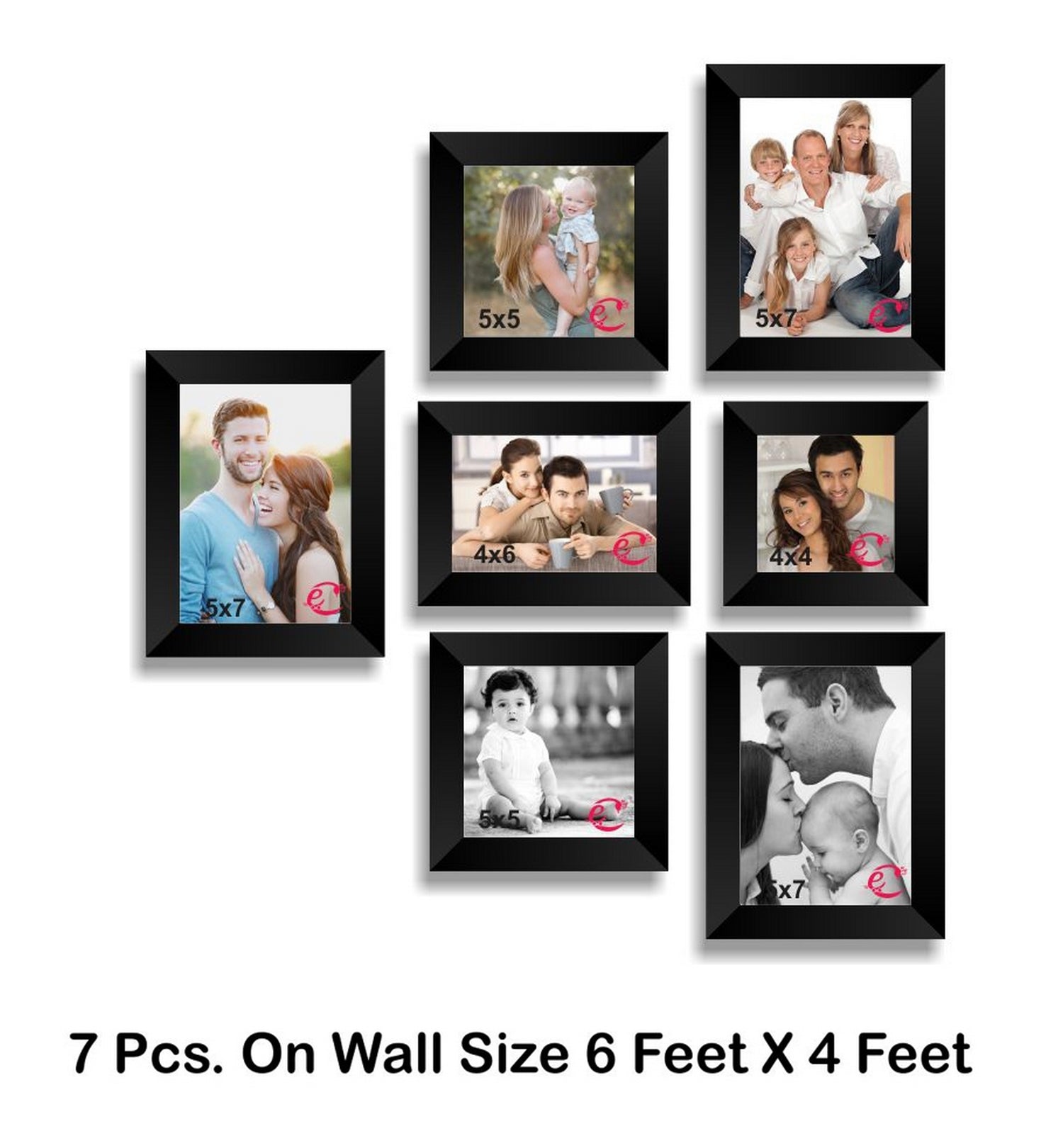 Memory Wall Collage Photo Frame Set of 7 individual photo frames Kafalo