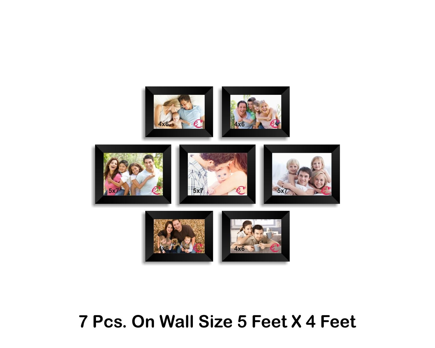 Memory Wall Collage Photo Frame Set of 7 individual photo frames Kafalo