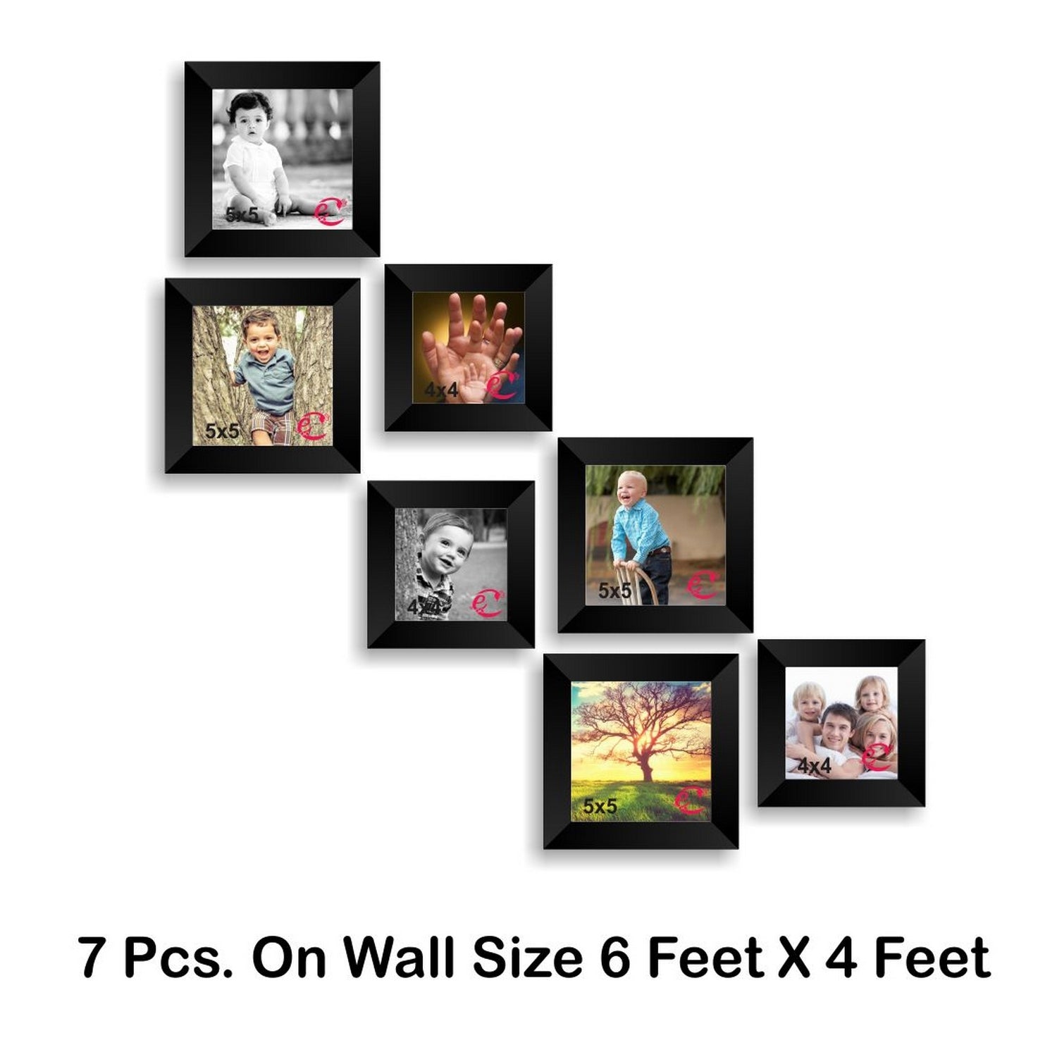Memory Wall Collage Photo Frame Set of 7 individual photo frames Kafalo