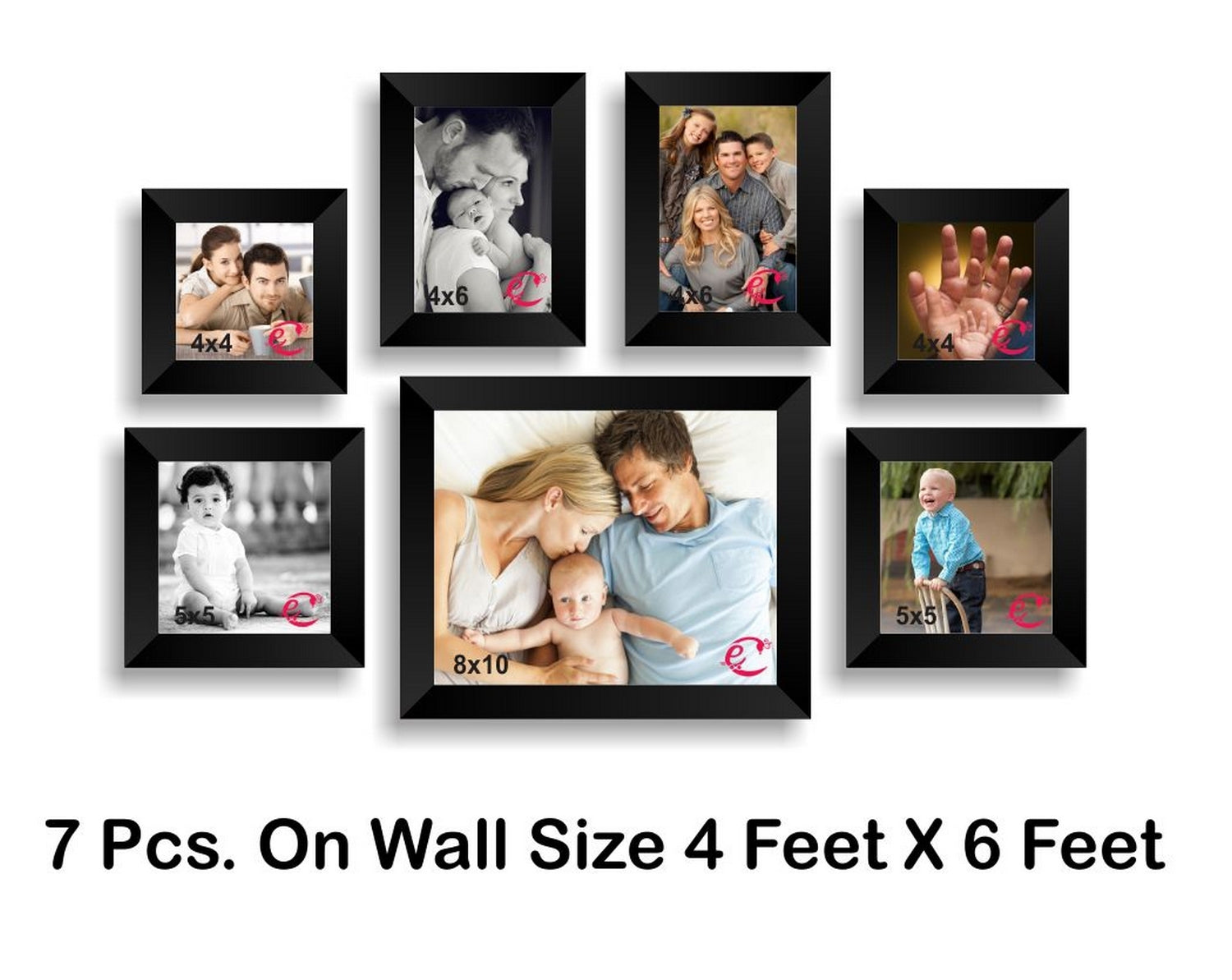 Memory Wall Collage Photo Frame Set of 7 individual photo frames Kafalo