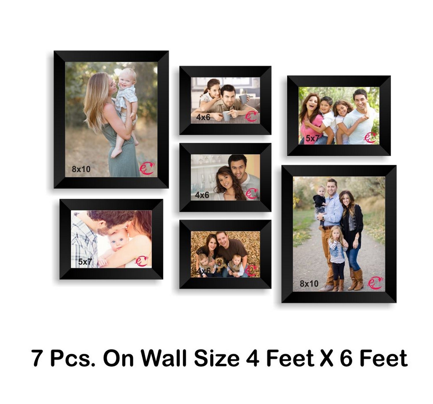 Memory Wall Collage Photo Frame Set of 7 individual photo frames Kafalo