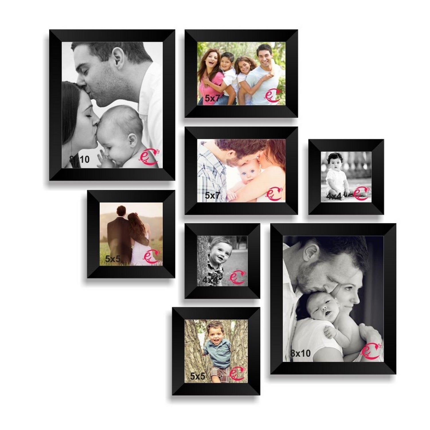 Memory Wall Collage Photo Frame Set of 8 individual photo frames Kafalo