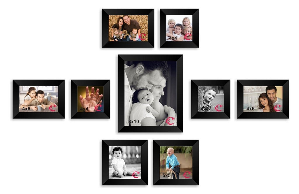 Memory Wall Collage Photo Frame Set of 9 individual photo frames Kafalo