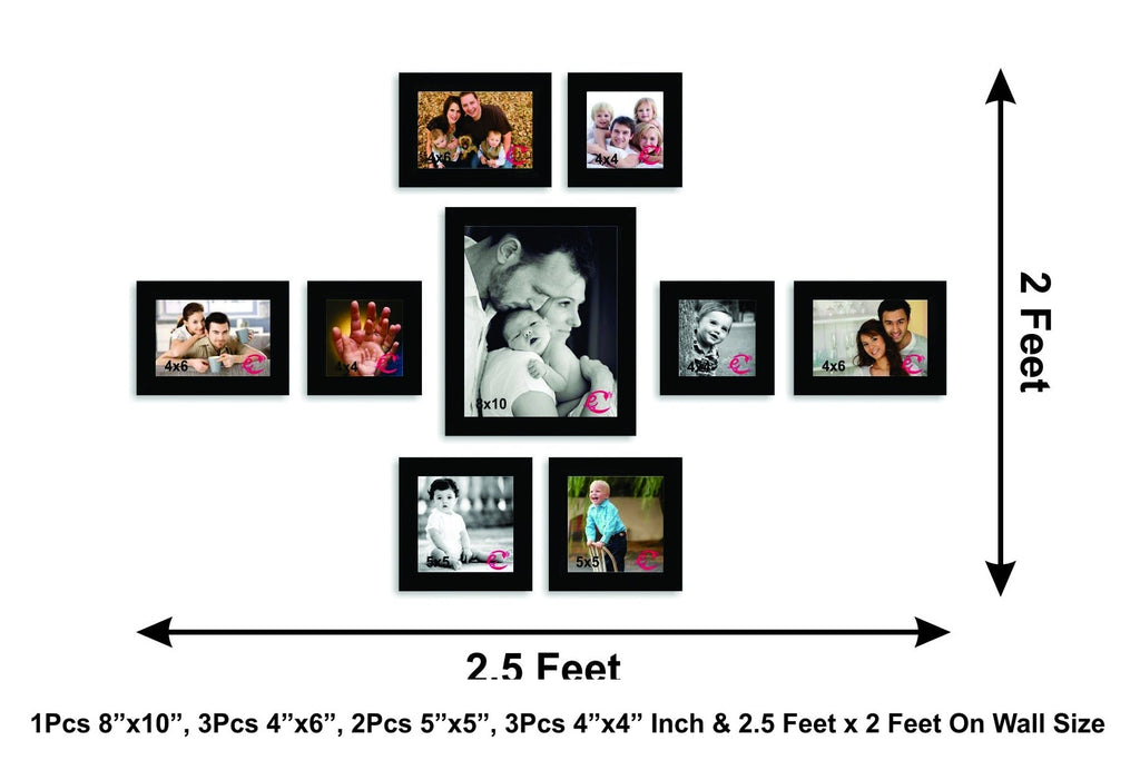 Memory Wall Collage Photo Frame Set of 9 individual photo frames Kafalo