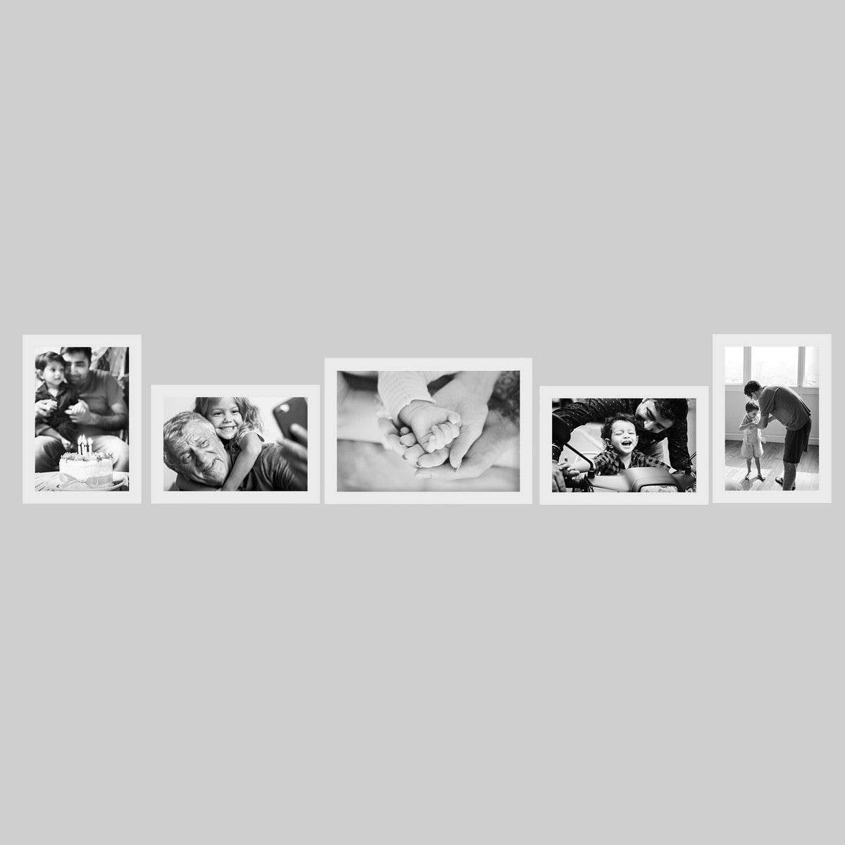 Memory Wall Collage Photo Frame - Set of 5 Photo Frames for 4 Photos of 4"x6", 1 Photos of 5"x7" Kafalo