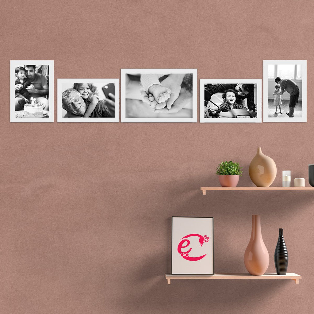 Memory Wall Collage Photo Frame - Set of 5 Photo Frames for 4 Photos of 4"x6", 1 Photos of 5"x7" Kafalo