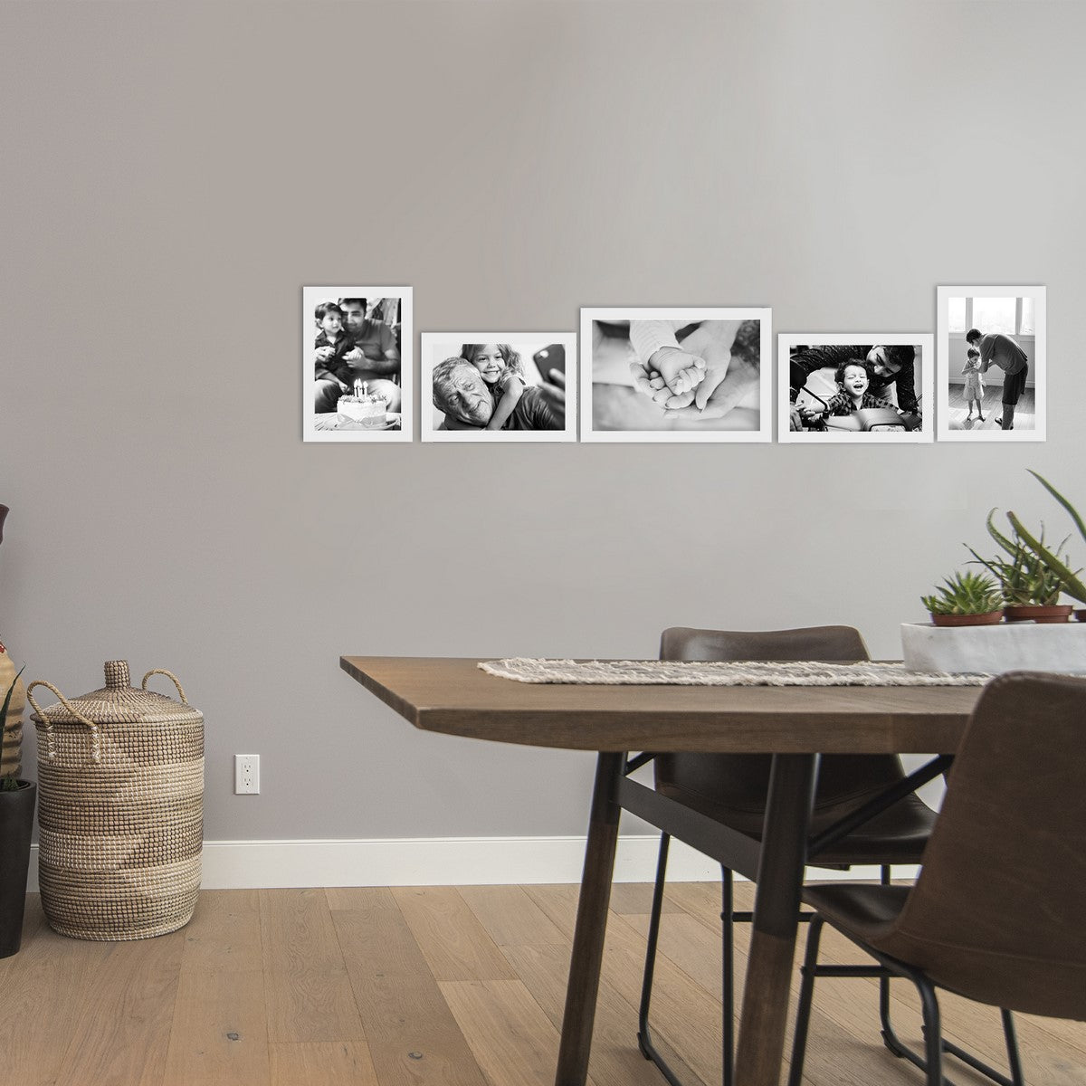 Memory Wall Collage Photo Frame - Set of 5 Photo Frames for 4 Photos of 4"x6", 1 Photos of 5"x7" Kafalo
