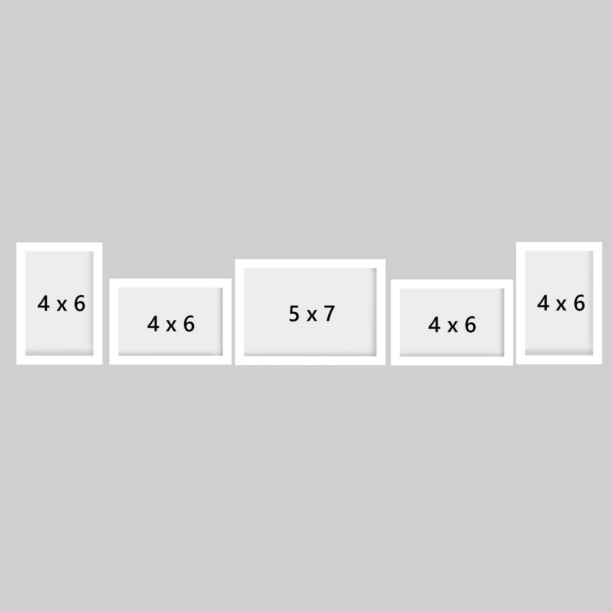 Memory Wall Collage Photo Frame - Set of 5 Photo Frames for 4 Photos of 4"x6", 1 Photos of 5"x7" Kafalo
