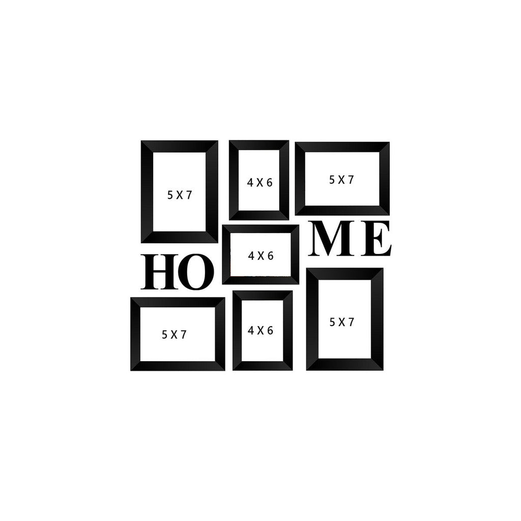Memory Wall Collage Photo Frame - Set of 7 Photo Frames for 3 Photos of 4"x6", 4 Photos of 5"x7", 1 Piece of HOME Kafalo