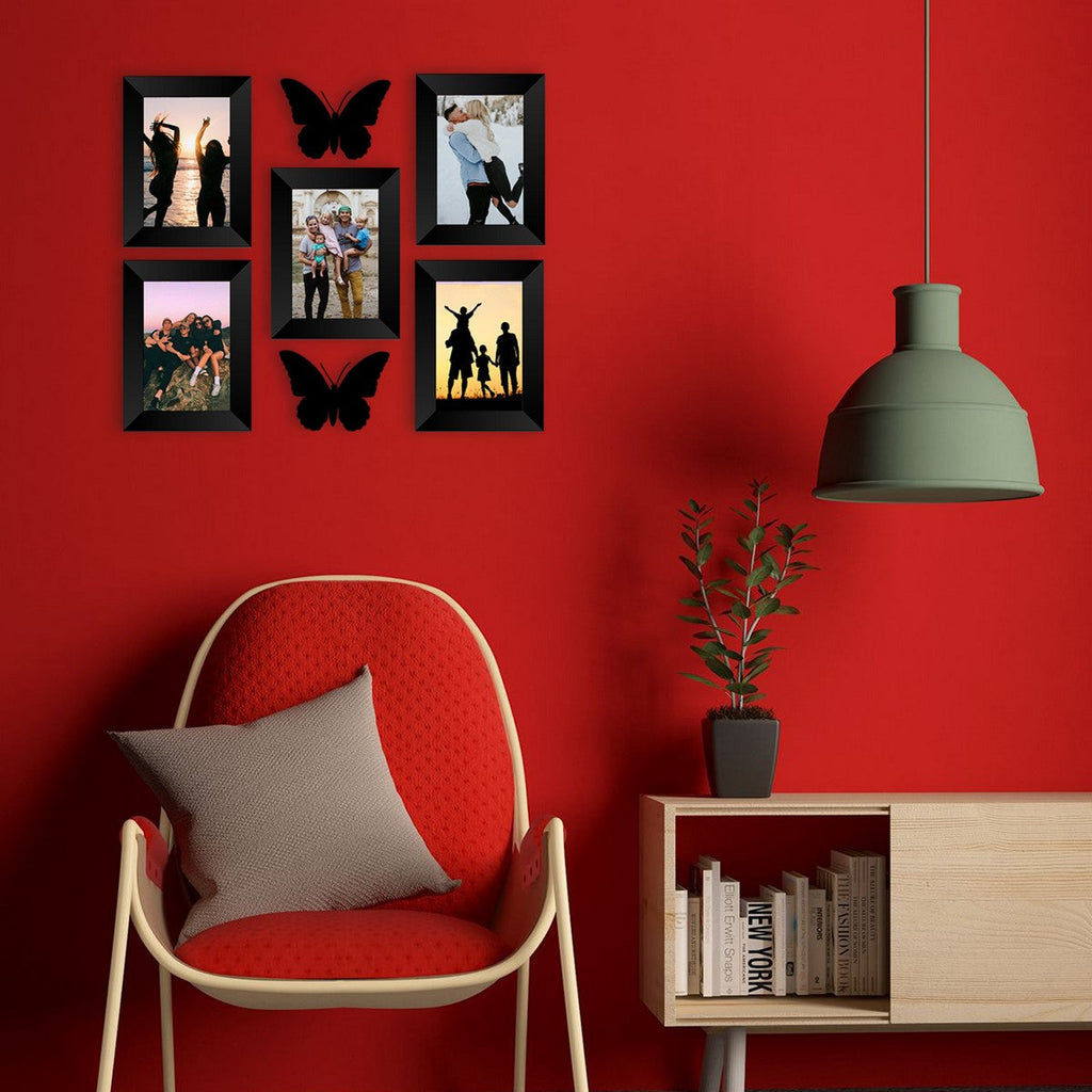 Memory Wall Collage Photo Frame - Set of 5 Photo Frames for 5 Photos of 5"x7", 2 Pieces of BUTTERFLIES Kafalo