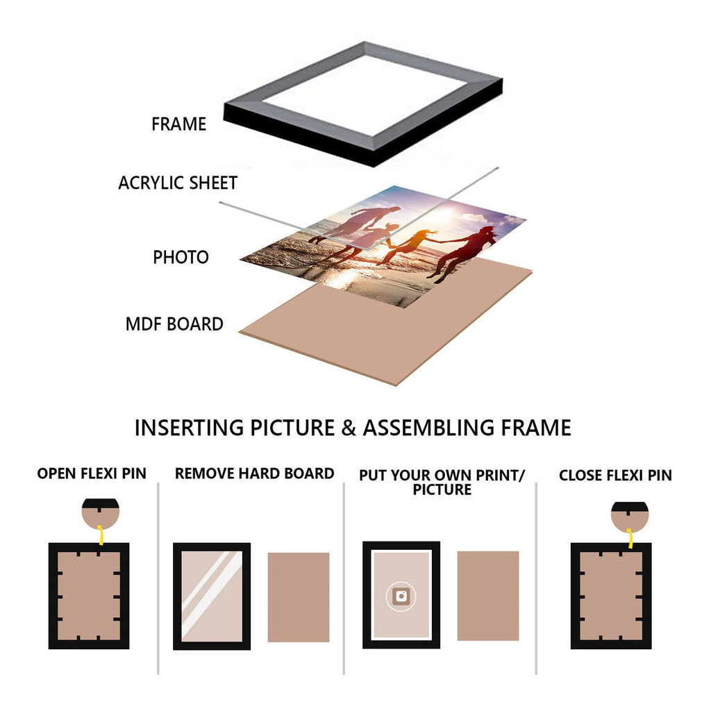 Memory Wall Collage Photo Frame - Set of 5 Photo Frames for 5 Photos of 5"x7", 2 Pieces of BUTTERFLIES Kafalo