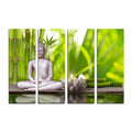 4 Panel Meditating Buddha Premium Canvas Painting Kafalo