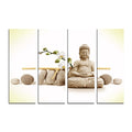 4 Panel Meditating Buddha Premium Canvas Painting Kafalo