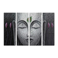 4 Panel Meditating Buddha Premium Canvas Painting Kafalo
