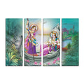 4 Panel Radha Krishna Premium Canvas Painting Kafalo