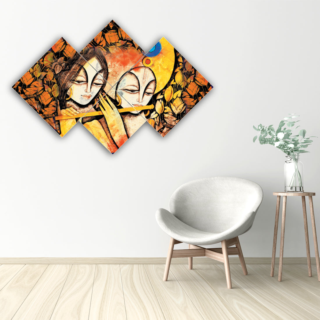 Set of 4 Radha Krishna Premium Canvas Painting Kafalo
