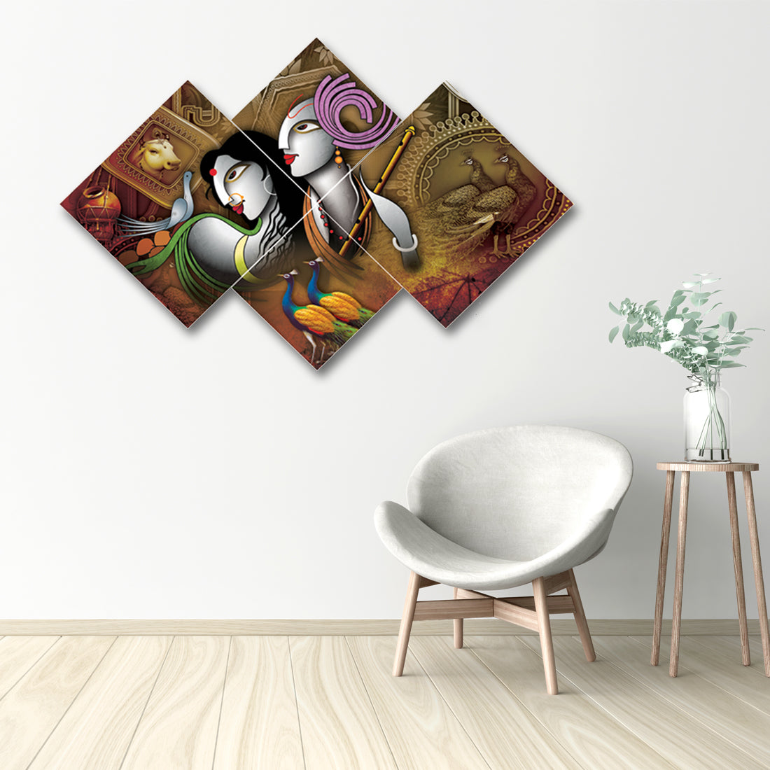 Set of 4 Radha Krishna Premium Canvas Painting Kafalo