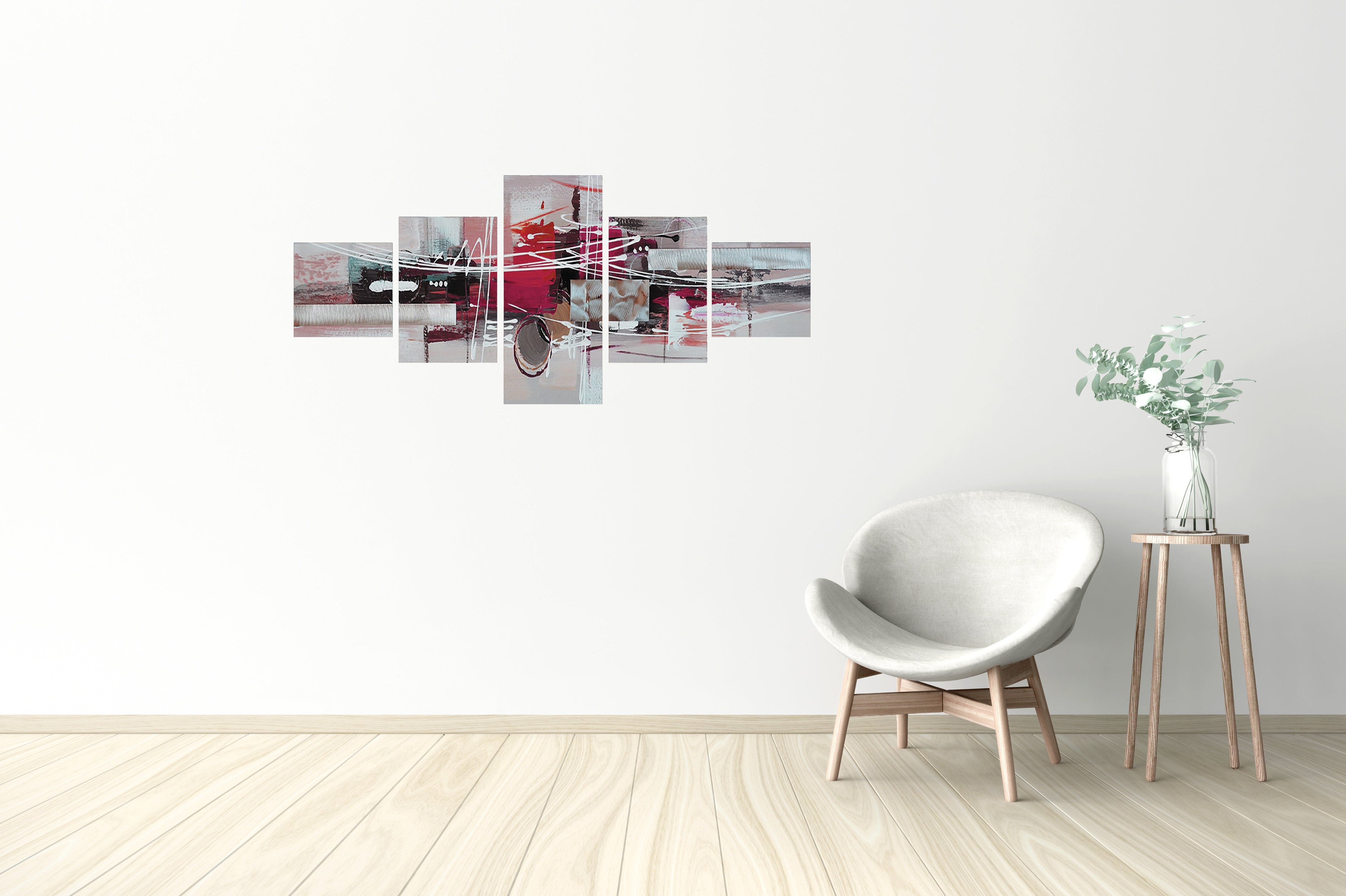 5 Panel Abstract Still Life Premium Canvas Painting Kafalo