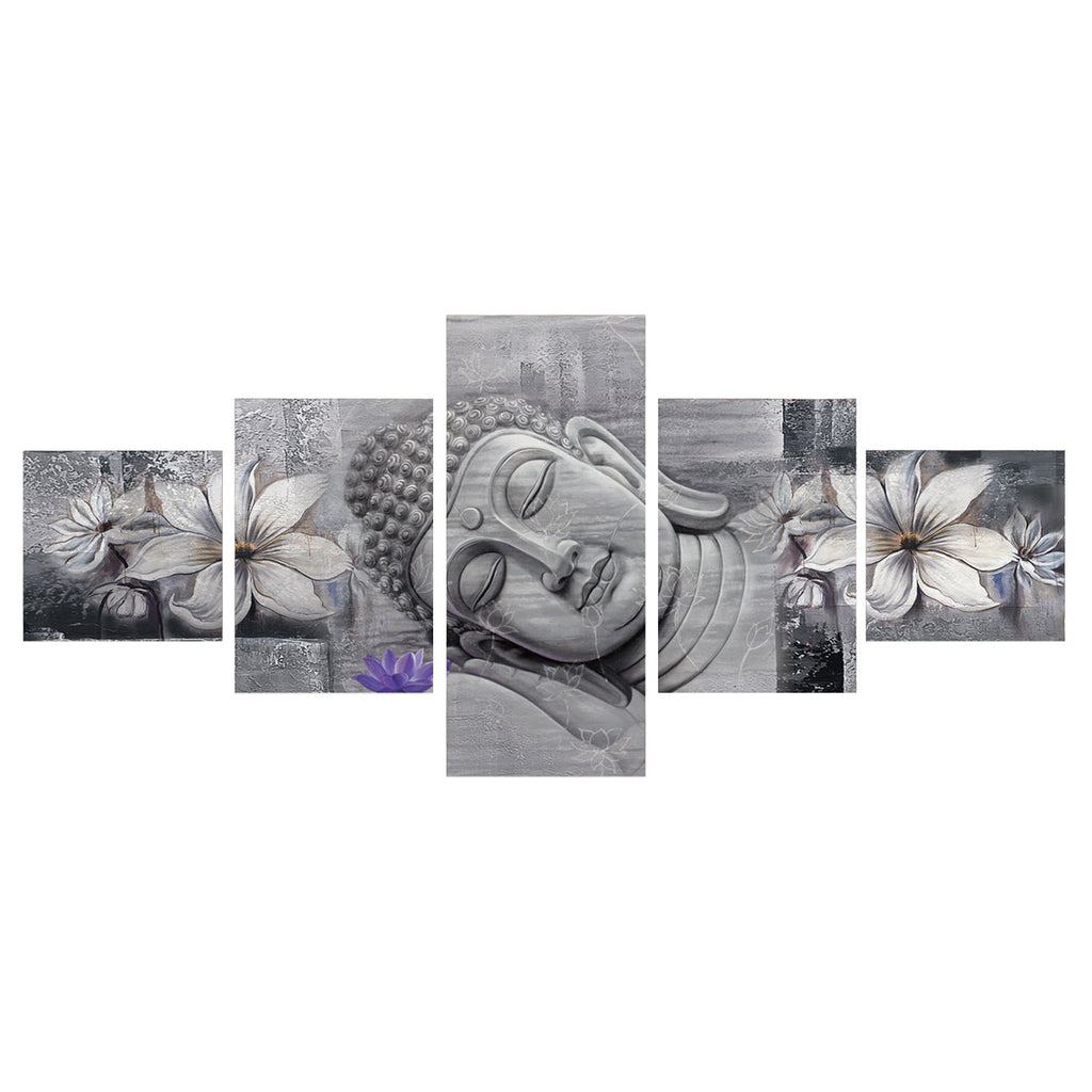 Set Of 5 Lord Buddha Premium Canvas Painting Kafalo