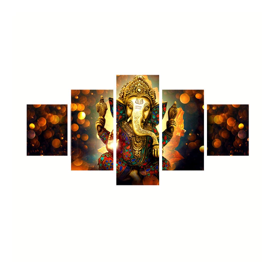 Set of 5 Lord Ganesha Premium Canvas Painting Kafalo
