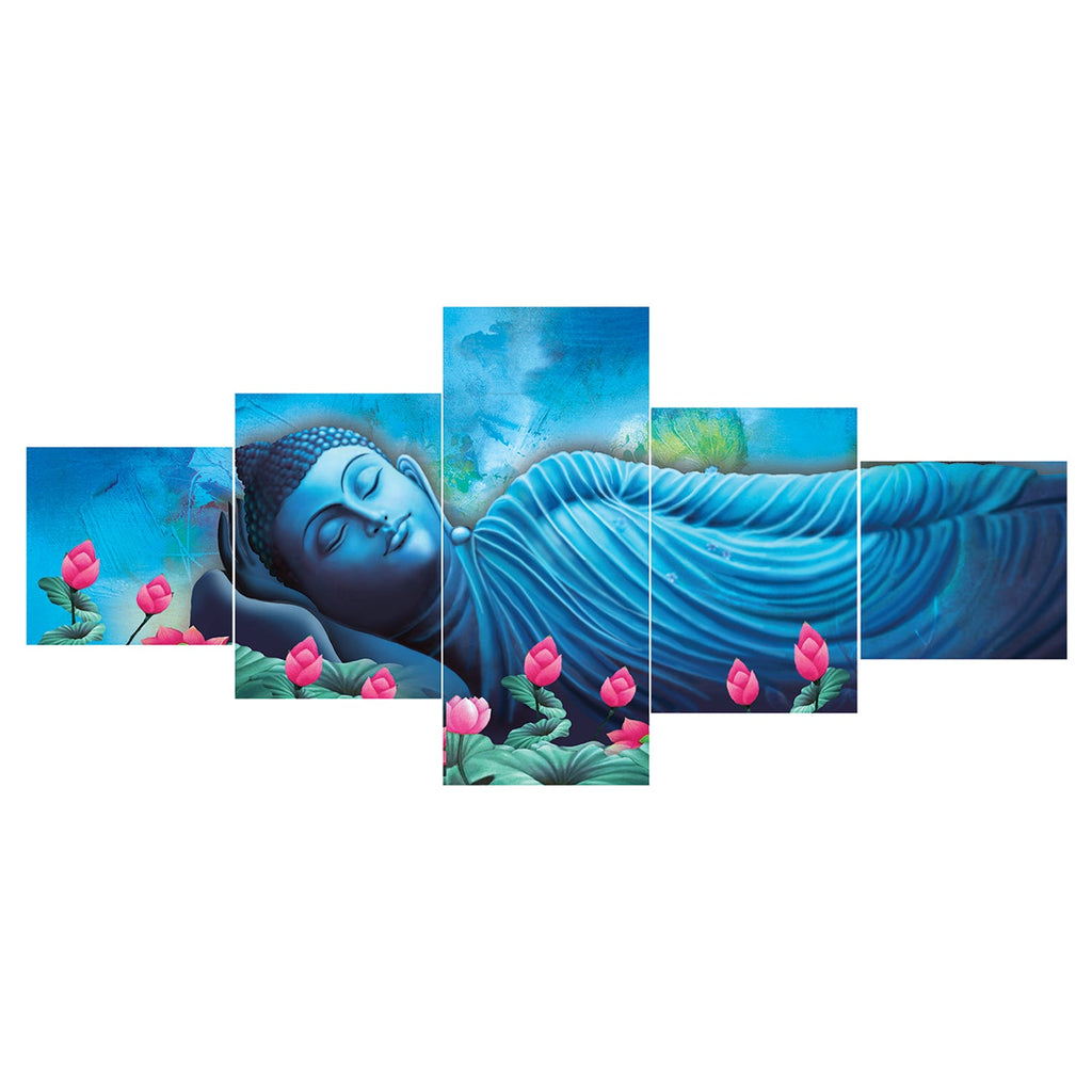 Set of 5 Buddha Premium Sunboard Panels Painting Kafalo
