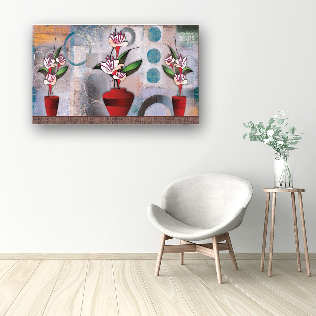 Set of 3 Botanical Theme Premium Canvas Painting Kafalo