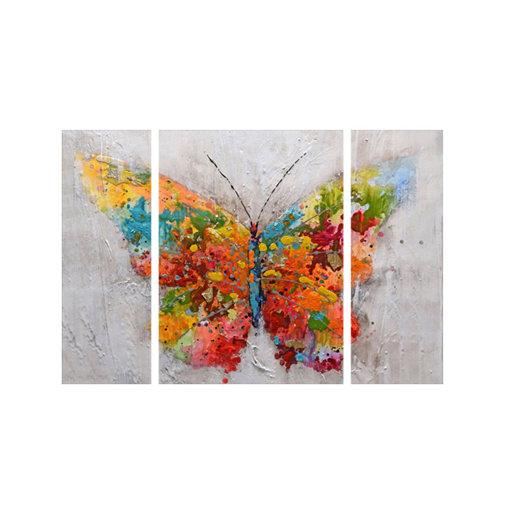 Set of 3 Color Butterfly Premium Canvas Sunboard Painting Kafalo