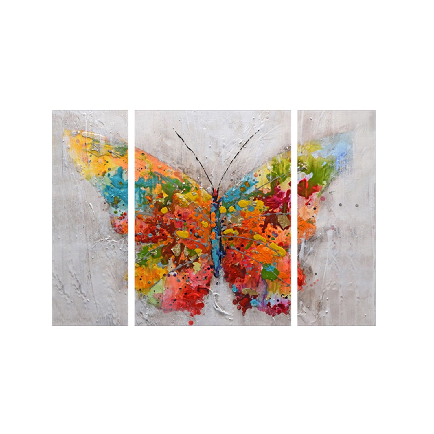 Set of 3 Color Butterfly Premium Canvas Sunboard Painting Kafalo