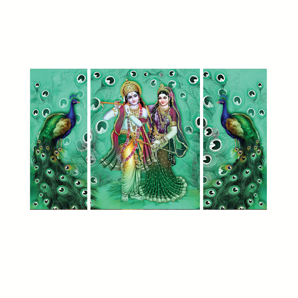 Set of 3 Radha Krishna Premium Canvas Painting Kafalo