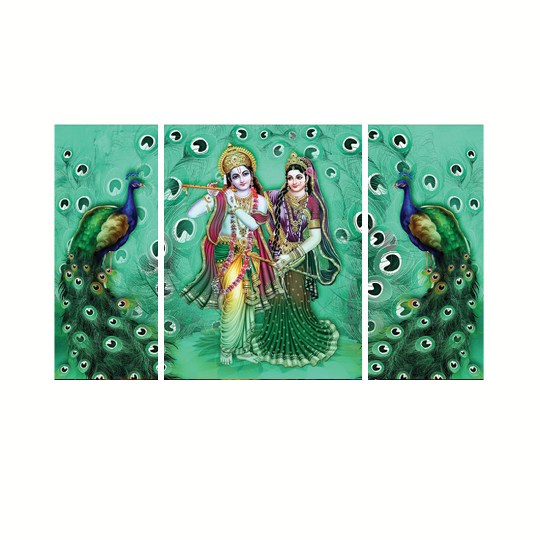 Set of 3 Radha Krishna Premium Canvas Painting Kafalo