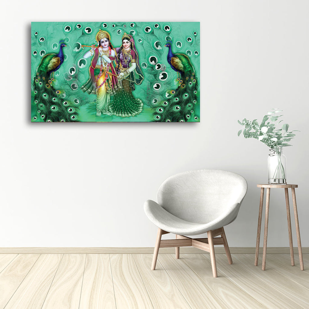 Set of 3 Radha Krishna Premium Canvas Painting Kafalo