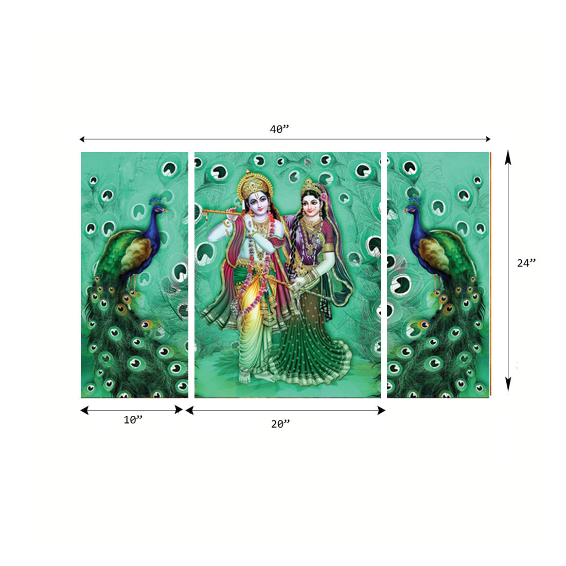 Set of 3 Radha Krishna Premium Canvas Painting Kafalo