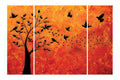 Set of 3 Flying Birds Premium Canvas Sunboard Painting Kafalo
