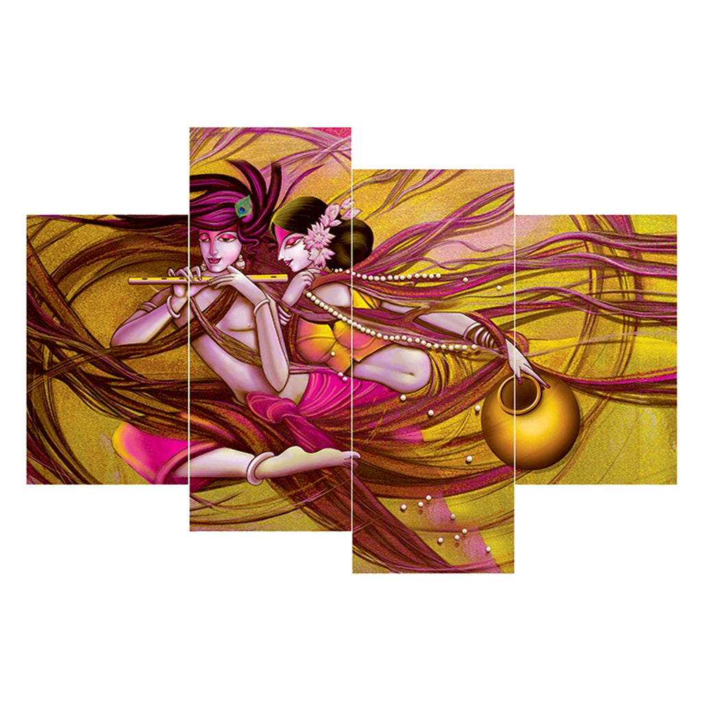 Set of 4 Radha Krishna Premium Sunboard Panels Painting Kafalo